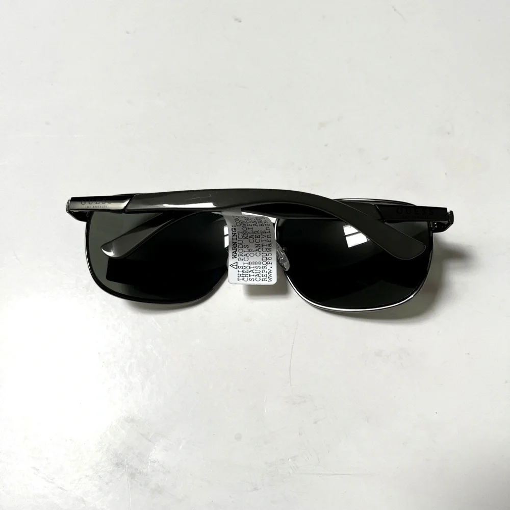 New GUESS Wrap Aviator Sunglasses GF0212 Double Bridge Metal Gunmetal